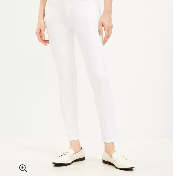 NWT Loft Mid Rise Skinny Jeans in White - Picture 2 of 6
